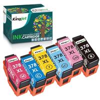 KINGJET 378XL Ink Cartridges Remanufactured for Epson 378 378XL Ink Cartridges Multipack for Expression Photo XP-8700 XP-8600 XP-8500 XP-8505 XP-8605 XP-8000 XP-8005 (Black Cyan Magenta Yellow)