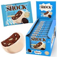 FitnesSHOCK Protein Cookie Schoko-Brownie ohne Zusatz von Zucker, Kekse mit 15% Eiwei, sttigende Ballaststoffe, low carb, weiche Konsistenz 10x50g