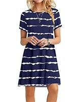 MOLERANI Summer Dresses for Women UK Casual T-Shirt Dress Short Sleeve Ladies Beach Dress