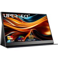 UPERFECT Portable Monitor 15.6 Inch 1080 FHD IPS Monitor with Mini HDMI/Type-C, USB-C Monitor with Dual Built-in Speaker and VESA Hole, Smart Cover, External Screen for Laptop/PC/PS/Phone