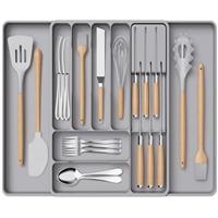 Lifewit Cutlery Drawer Organiser for Kitchen, Expandable Cutlery Tray