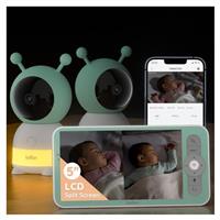 BOIFUN 2K Wifi Video Baby Monitor, App & 5'' Screen Control, Night Light, Motion&Cry Detection, PTZ, Auto Tracking, 3000mAh Battery,Humidity & Temperature Sensor, Baby Monitor with Camera Night Vision