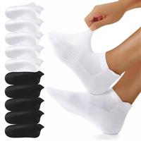 YouShow Cotton Trainer Socks 10 Pairs, Ankle Socks for Men and Women Sports Socks Non Slip Running Socks Anti Blister