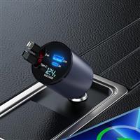 Retractable Car Charger,Fast 4 in 1 Car Charger for iPhone a