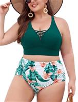 Hanna Nikole Women Plus Size High Waisted Swim Shorts Knee L