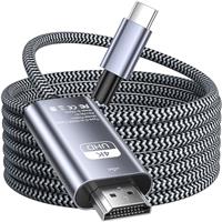 Siwket USB C to HDMI Cable, 4K@60Hz, 2K@120Hz, 1080P@144Hz, Thunderbolt 3 to HDMI 2.0 Cable, Compatible with iPhone 15 Series, MacBook Pro/Air, Mac Mini, iPad Pro/Air/Mini, Galaxy S23/S22/S21