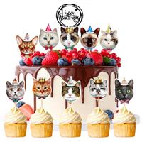 SEPSCO Cat Cake Decorations Topper, 11Pcs Kitten Cupcake Dec