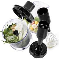 Duronic Hand Blender HB35C, Stick Blender with Dual Stainless Steel Blades, 40cm Handheld Immersion Handheld Blender, 2 Beakers, Hand Held Mixer for Food, Smoothies, Juice, Baby Food Maker - 350W