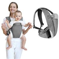 Aolso Baby Carrier, 4-in-1 Baby Carrier Newborn to Toddler, Baby Sling Carrier, Breathable Zipper & Belt, Front and Back Adjustable Baby Sling Carrier for Toddlers, Baby Holder for 7-40lbs