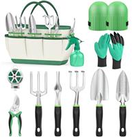 Fixmend Garden Tools, 11 Pieces Gardening Tools, Aluminum Alloy Garden Tools Set Gift Kit with Heavy Duty Tool Bag, Gardening Gifts for Women & Men