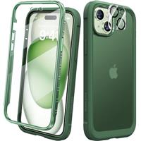 Diaclara Designed for iPhone 15 phone Case, Full Body Rugged Case with Built-in Touch Sensitive Anti-Scratch Screen Protector, with Camera Lens Protector for iPhone 15 6.1" (Frosted Clear)