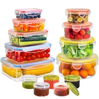 YASHE Food Storage Containers 16PCS 8 Containers + 8 Lids, Airtight Plastic Food Containers with Lids, Pantry Kitchen Containers, Leak-Proof, BPA Free, Microwave Freezer Safe, 0.24-1.5L