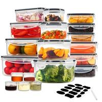 YASHE Food Storage Containers 16PCS 8 Containers + 8 Lids, Airtight Plastic Food Containers with Lids, Pantry Kitchen Containers, Leak-Proof, BPA Free, Microwave Freezer Safe, 0.24-1.5L