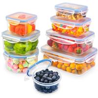 YASHE Food Storage Containers 16PCS 8 Containers + 8 Lids, Airtight Plastic Food Containers with Lids, Pantry Kitchen Containers, Leak-Proof, BPA Free, Microwave Freezer Safe, 0.24-1.5L