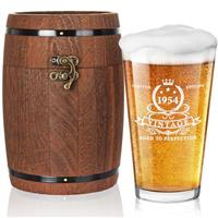 LIGHTEN LIFE Beer Glass 16 oz,Unique Beer Glass in Barrel Box