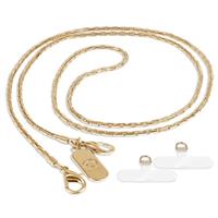 ROCONTRIP Metal Phone Strap Crossbody Phone Lanyard Chain Strap with 2 TPU Tether, iPhone Chain Crossbody for Women Girls Neck Strap for Most Mobile iPhone