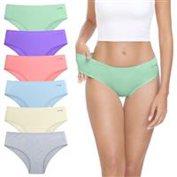 coskefy Underwear Women, 6 Pack Cotton Knickers Soft Breathable Briefs Comfy Hipster Panties Ladies Underpants