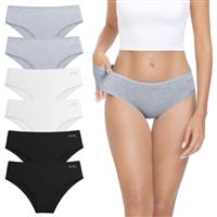 coskefy Underwear Women, 6 Pack Cotton Knickers Soft Breathable Briefs Comfy Hipster Panties Ladies Underpants