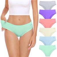 coskefy Underwear Women, 6 Pack Cotton Knickers Soft Breathable Briefs Comfy Hipster Panties Ladies Underpants
