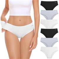 coskefy Underwear Women, 6 Pack Cotton Knickers Soft Breathable Briefs Comfy Hipster Panties Ladies Underpants