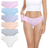 coskefy Underwear Women, 6 Pack Cotton Knickers Soft Breathable Briefs Comfy Hipster Panties Ladies Underpants