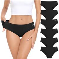 coskefy Underwear Women, 6 Pack Cotton Knickers Soft Breathable Briefs Comfy Hipster Panties Ladies Underpants
