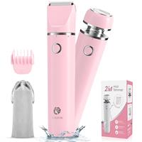 Cayzor Bikini Trimmer and Shaver for Women - 2 in-1 Wet/Dry Electric Body Hair Trimmer Cordless Waterproof Facial Hair Removal Shaver Razor for Painless Trimming of Pubic Face Underarm Legs