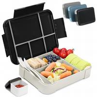 Bugucat Bento Lunch Box 1330ML,Kids Lunch Box Bento Boxes with 6 Compartments Cutlery,Leak Proof Lunchbox Snack Boxes for Kids Adult,Kids Lunch Box with