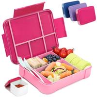 Bugucat Bento Lunch Box 1330ML,Kids Lunch Box Bento Boxes with 6 Compartments Cutlery,Leak Proof Lunchbox Snack Boxes for Kids Adult,Kids Lunch Box with
