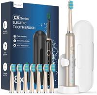 Electric Toothbrush for Adults and Kids, Sonic Toothbrushes with 8 Brush Heads and Travel Case Toothbrush Holder