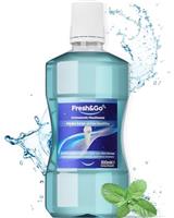 Fresh & Go Orthodontic Fluoride Daily Mouthwash - Recommended for Orthodontic Braces - Clinically Proven Cavity Protection & Tooth Decay Prevention - Fresh Mint Flavour - Alcohol-Free (500ml)