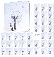 AOMEES Adhesive Hooks Heavy Duty Wall Hooks 8kg (Max) Self A