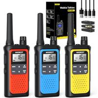 NXGKET Walkie Talkies for Adults Long Range,2Pcs PMR446 Rechargeable walkie talkie w/Built-In Batteries,16 Channels Radios with USB Type-C Cable,VOX Hand-free Auto Squelch for Outdoor Camping Hiking