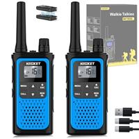 NXGKET Walkie Talkies for Adults Long Range,2Pcs PMR446 Rechargeable walkie talkie w/Built-In Batteries,16 Channels Radios with USB Type-C Cable,VOX Hand-free Auto Squelch for Outdoor Camping Hiking