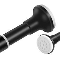 Maatte Black Shower Curtain Pole,No Drilling Adjustable Tension Shower Curtain Poles for Bathroom,Stainless Steel Metal Shower Rod, Anti-Slip, No Rust