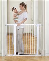 COMOMY Stair Gate for Baby, Auto Close Dog Gates Indoor, Pressure Fit Child Safety Gate for Doorways Hallways, Extra Wide Tall Pet Gate with Door for The House