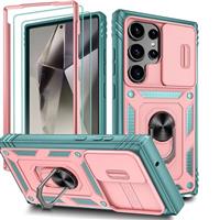 Pilaru 3 in 1 for Samsung S24 Series Case with 2 Screen Protector & Kickstand Ring & Camera Cover Military Grade Drop Shockproof Protection [360 Full Body] Case for Samsung Galaxy S24 Series