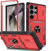 Pilaru 3 in 1 for Samsung S24 Series Case with 2 Screen Protector & Kickstand Ring & Camera Cover Military Grade Drop Shockproof Protection [360 Full Body] Case for Samsung Galaxy S24 Series