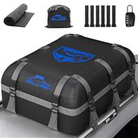 BOYUJK Car Roof Bag Waterproof Car Roof Bag no Rack Needed, Car Roof Box with Anti-Slip Mat and 6 Heavy-Duty Straps, Folding Soft Roof Bag for Cars with/Without Rack