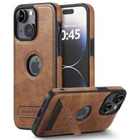 BinBoom Leather Case for iPhone 14 Case, Thin Flexible Soft Grip Luxury Cover, Protective Slim with Kickstand Shockproof Phone Cases Compatible with iPhone 14