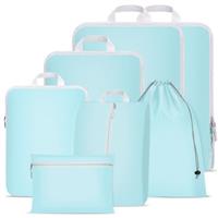 Compression Packing Cubes for Backpack,Suitcase Organiser Bags,Travel Packing Cubes Compression Set,Waterproof Travel Organiser Packing Bags,Packing Cubes for Suitcases Compression(Blue 9 Pack)