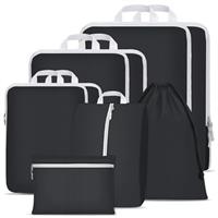 Compression Packing Cubes for Backpack,Suitcase Organiser Bags,Travel Packing Cubes Compression Set,Waterproof Travel Organiser Packing Bags,Packing Cubes for Suitcases Compression(Blue 9 Pack)
