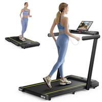 Folding Treadmill with 12% Incline, 4 in 1 Treadmills for Home/Office, Heart Rate, 16KM/H Portable Treadmill, 2.5HP Under Desk Walking Pad, Dual LED Screen, App, Bluetooth Speaker