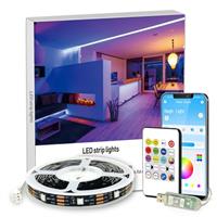 phopollo USB Led Strip Light 10m (5m2) RBG IC for Bedroom with Remote USB Power Strip Lighting Room Colour Changing Light Without Plug