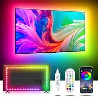 MORIACC LED Lights for TV, 5m LED Lights for 50-75 Inch TV, RGB TV Backlight Behind, Strip Lights USB Powered for Bedroom Home Decor