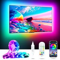 MORIACC LED Lights for TV, 5m LED Lights for 50-75 Inch TV, RGB TV Backlight Behind, Strip Lights USB Powered for Bedroom Home Decor