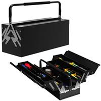 DURHAND Metal Tool Box 3 Tier 5 Tray Professional Portable Storage Cabinet Workshop Cantilever Toolbox with Carry Handle