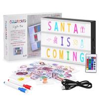 HOTUT A4 Cinema Light Box with 215 Letters, Emojis, Remote Control & 2 Markers Led Light Box 16 Colours, USB or Battery Operated, Led Light Box, Gift Weddings Christmas Birthdays