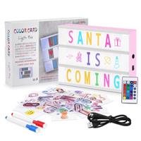 HOTUT A4 Cinema Light Box with 215 Letters, Emojis, Remote Control & 2 Markers Led Light Box 16 Colours, USB or Battery Operated, Led Light Box, Gift Weddings Christmas Birthdays