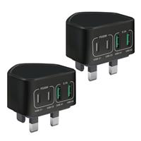 40W USB C Plug Fast Charge, UK 4-Port Multi USB Charger Plug